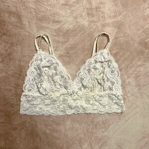 Vintage 70s Gaviota Division of Pibo Bralette Floral Lace Mesh Lingerie Romantic